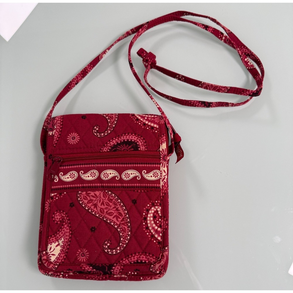 Vera Bradley Mesa Red Paisley Pattern Hipster Crossbody Bag Retired 2006